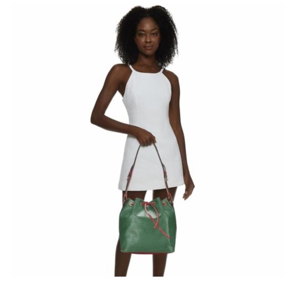 Louis Vuitton red & Borneo green epi petite bucket bag with dust bag - Picture 2 of 16